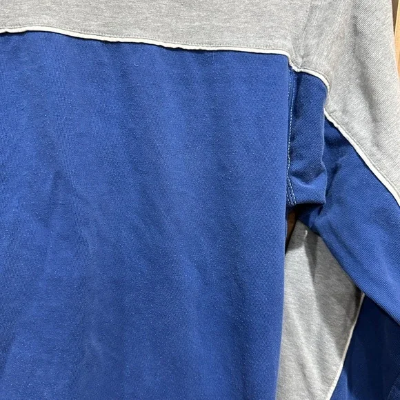 Vintage Eddie Bauer Polo Shirt Men XLT Blue Gray Long Sleeve Rugby Retro FLAW - Picture 6 of 10